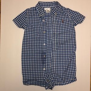 Ralph Lauren 18M Gingham Boy Romper